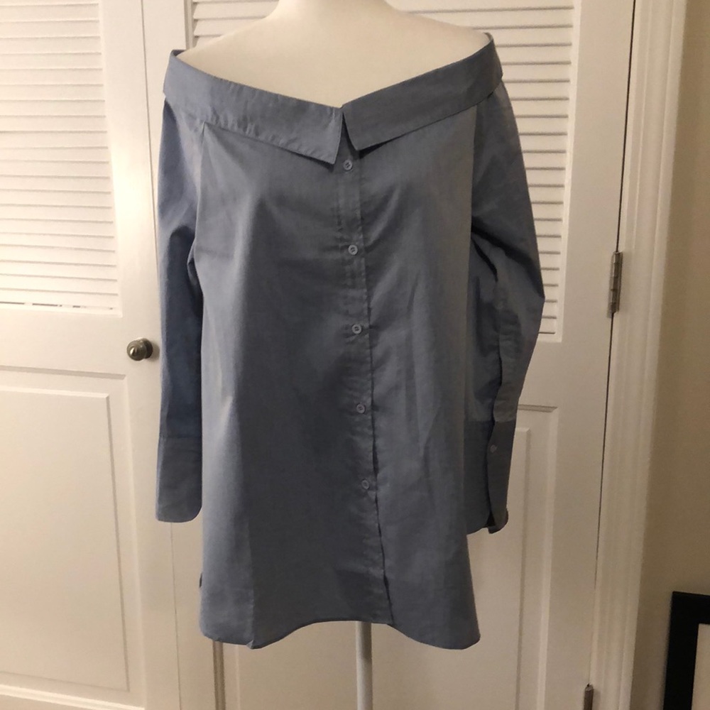 Chambray Off the Shoulder Blouse